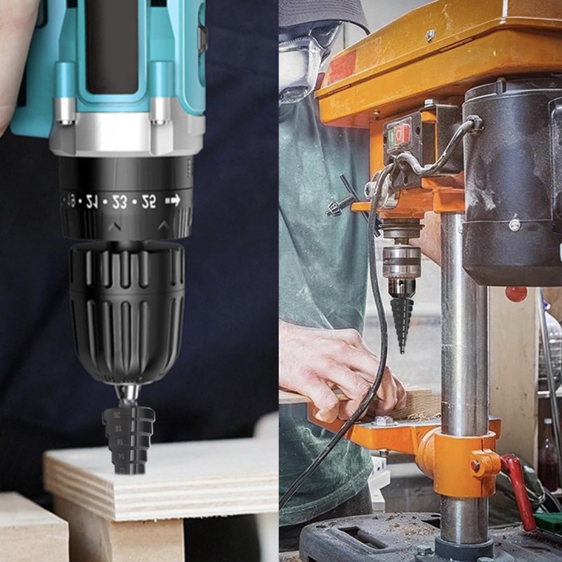 Okaywork 3 Pieces Step Drill Set, Hex Shank Step Drill