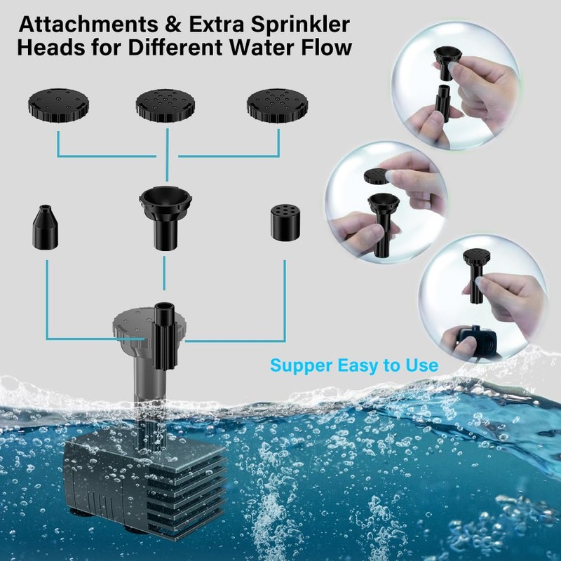 Biling Solar Water Pump Outdoor, Upgraded Solar Fountain Pump Kit
