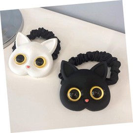 SAFIGLE 4Pcs Cat Hair Ties for Women Elastic Ponytail Holders Small Hair Accessories for Various Occasions Comfortable and Black White Colors