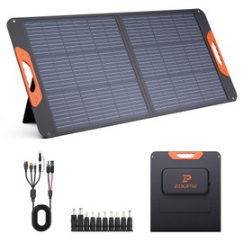ZOUPW ZOUPW 100W Portable Solar Panel, 100 watt 20V Monocrystalline Foldable Solar Charger for Power Station,QC3.0 USB-A &Type-C Output,23.5% High Efficiency IP67 Waterproof for Camping RV Blackout