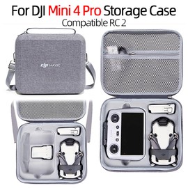 LINGHUANG Mini 4 Pro RC 2 Case,Hard Carrying Case with Propeller Holder Strap Kit for DJI Mini 4 Pro Accessories,Original Storage Bag with Should Strap for DJI Mini 4 Pro