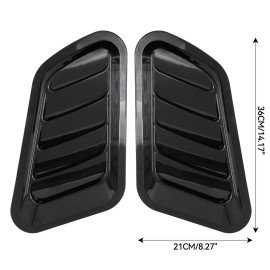 Unbranded X2 Universal Car Hood Intake Flow Scoop Bonnet Cover Air Vent Black Decorative