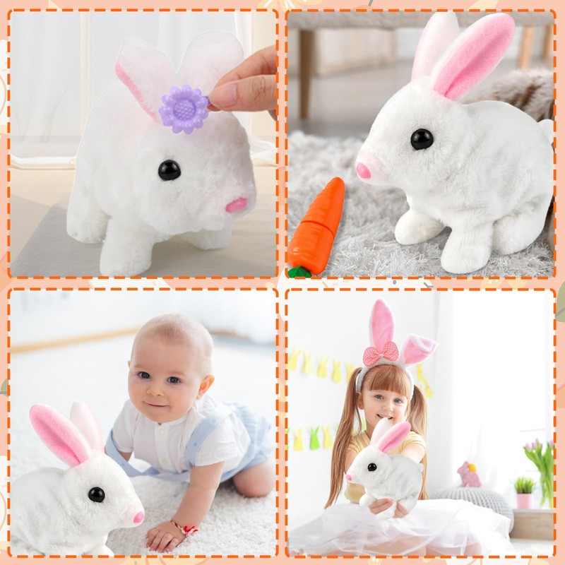 NHYDZSZ Bouncing Rabbit, Interactive Toy Rabbit with Sound Movements, Animated