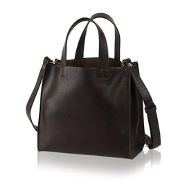 Mura Women's Shoulder Bag, Mini Tote, Adult Cute x Ultra Lightweight 9.8 oz (275 g), 2-Way PU, Stain Resistant, Freestanding, Cross-Body Shape, Dark Brown
