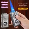 NINSI 5-in-1 Butane Torch Lighter, Windproof Triple Blue Flames, Adjustable