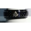 Freemason Ring with Carbon Fiber Inlay (size 10)