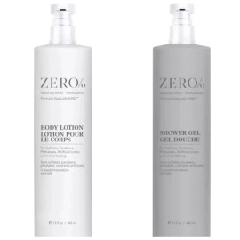 Zero% Naturally Kind Body Lotion & Shower Gel 15oz Set Brand New