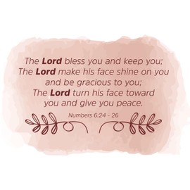 The Lord Bless You and Keep You Numbers Bible Verse Spiritual Religious Wall Art Sticker Designs Quotes Decors Vinyl Stickers for Home House Walls Rooms Window Bedroom Decoration Size (12x8 inch)