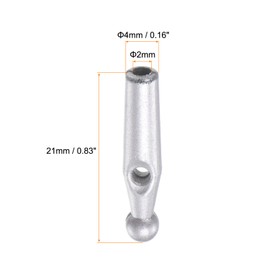 HARFINGTON 10pcs Umbrella Tail Beads 2mm Hole Dia 21mm Length Gum Umbrella Bone Cover for Folding Umbrella Cover Parts, Silver Tone