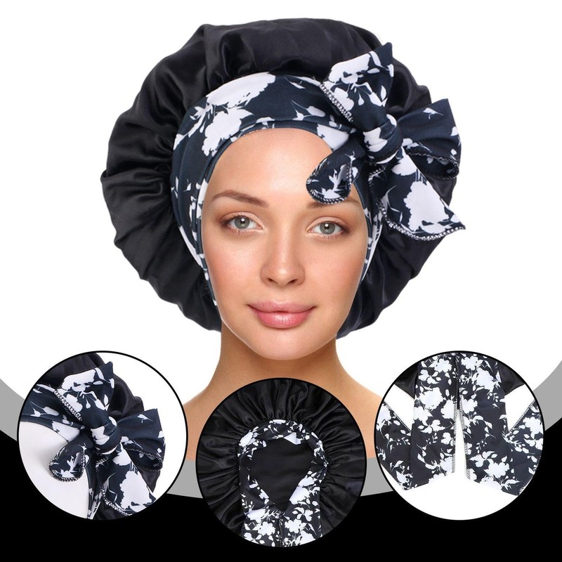 Pack of 2 Hair Care Caps for Women, Satin Sleep