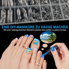 XIAOHEBAN Pack of 240 Toenail Tips, 12 Sizes, Artificial Toenails, Transparent Artificial Toenails, Artificial Toe Nail Tips, Soft Gel Full Cover Toenail Tips for Toenails, for Nail Art, DIY