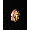100S JEWELRY 10mm Gold Tungsten Rings For Men Rainbow &