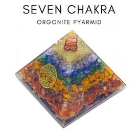 Seven Chakra, Orgone Pyramid, Healing Crystal Pyramid, Pyramid Crystal Gemstone Pyramid for Meditation, Office Decor, Birthday Gifts, Chakra Balance, Office Decor for Women - Karma's Gems