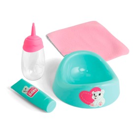 New Born Baby Potty Training Set, Fillable Bottle, Wipe and Cream for 30-43 cm Dolls, 4 Pieces, from 2 Years