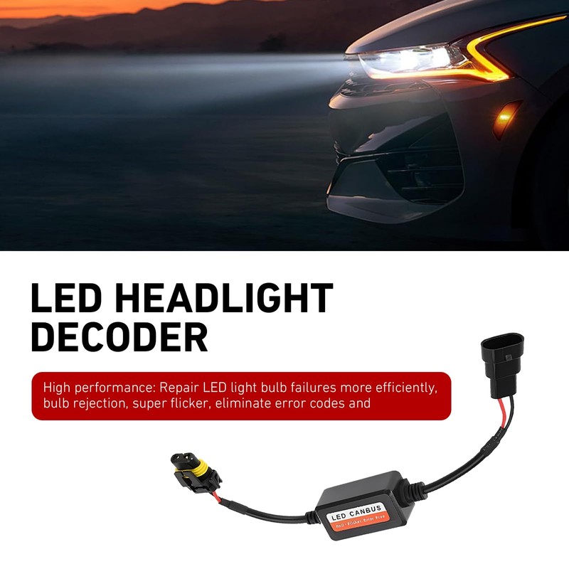 lekiliky 2PCS Car LED Bulb Decoder, Vehicle 9006 HB4 9012