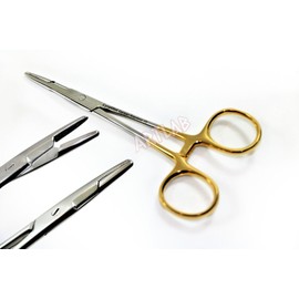 1 Premium German Grade Olsen HEGAR Needle Holder 6.5" Serrated Surgical Dental with Gold Rings (CYNAMED)