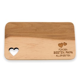 Spruchreif Premium Quality 100% Emotional Wooden Breakfast Board with Engraving - Bread Board with Heart Cut-Out - Gift for Mum, Dad, Grandma, Granddad - Father's Day