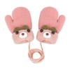 Newborn Gloves with String Knitted Wool Gloves Fluffy Mittens Cartoon