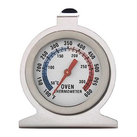 Stainless Steel Oven Thermometer, 50-300°C/100-600°F Temperature Range, Large Round Dial