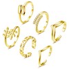 FIOROYAL 6Pcs 14K Gold Filled Toe Rings Adjustable Gold Toe