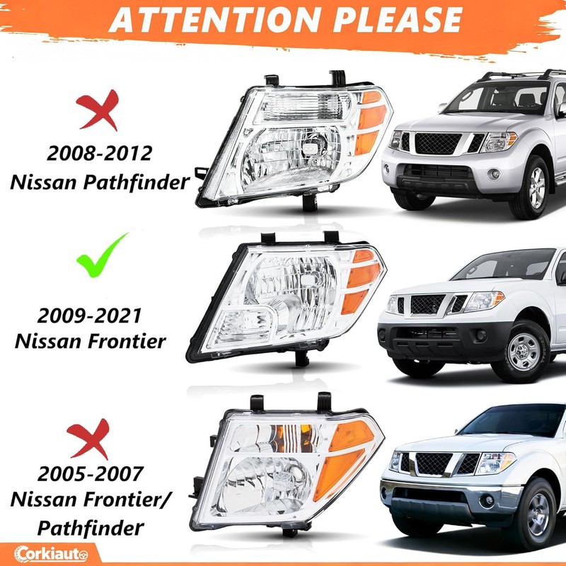 Headlights Assembly Compatible with 2009-2021 Nissan Frontier S SL SV