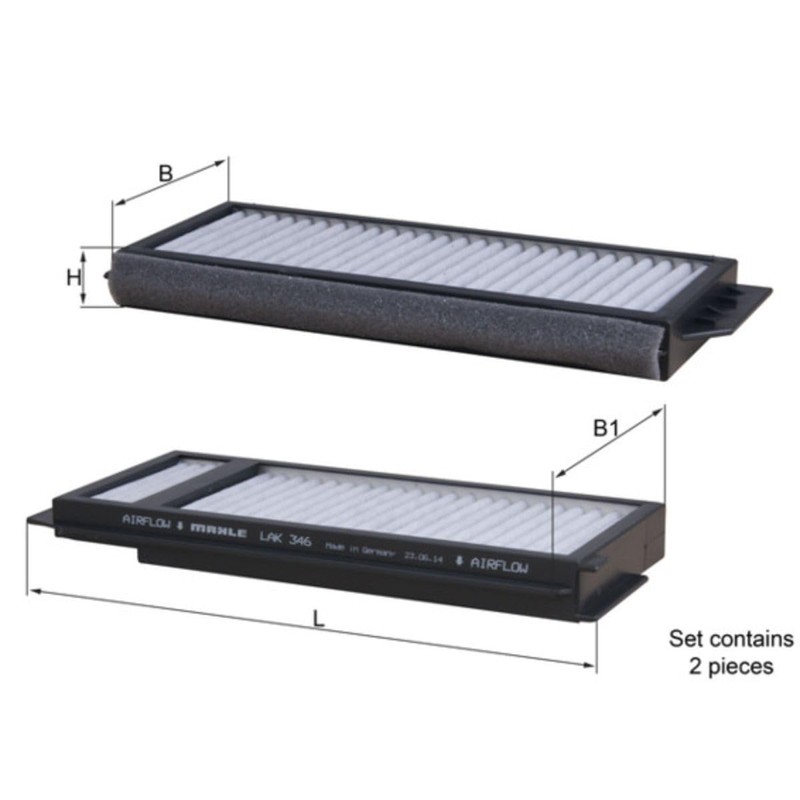 MAHLE LAK 346/S Cabin Filter Particulate Filter Suitable for Mazda