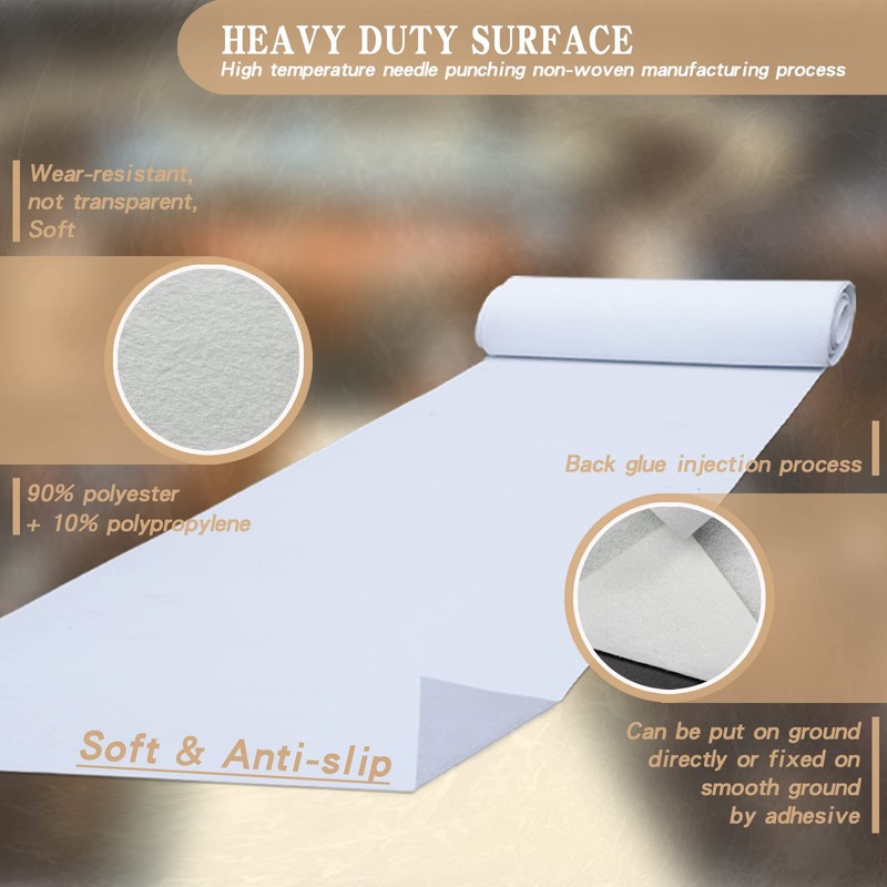 dofopo Extra Thick White Carpet Runner for Party, 33 Feet