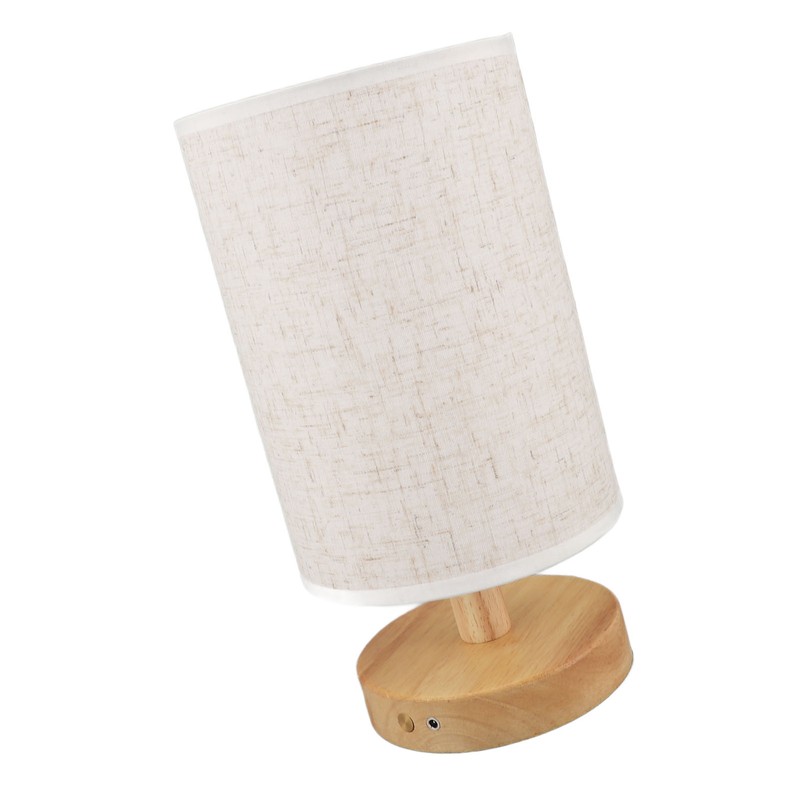 LED Bedside Lamp Touch Control Wood Nightstand Lamp Desk Cabinet
