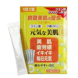 Citric Acid (Edible Domestic No Artificial Sweeteners), 1 Package (per 0.2 oz (6 g) [2,000 mg Citric Acid + 11 Types of Vitamin Mix] 17.9 fl oz (500 ml) Vitamin C 100 mg Supplement Powder (20 Packs x