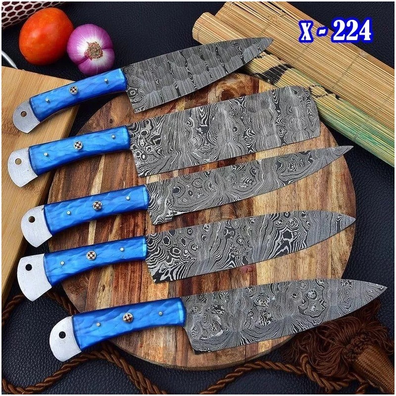 Aj Sanity Knives 5 pieces chef knives set Damascus steel