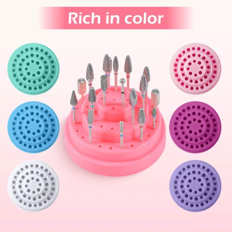 Nail Art Base Organizador Para Puntas Drill Pulidor Uñas 48