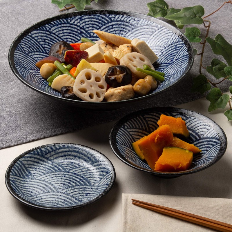 Mino W30004 Seigai Wave - Edo Komon - Serving Plate