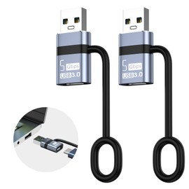 Liaoan USB to USB C3.0 Adapter 2 Packs, Type c Female Head to USB A Plug 5 Gbps Data Transfer, Suitable for Phone 16 15 14 Pro Max i-Pad 10 11、Samsun S24 23 22。。。