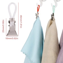 Pack of 10 Towel Clips Hanging Towel Clip Photo Clips Towel Clips with Loops for Towel Clips of Houses Cabinets and Bathrooms