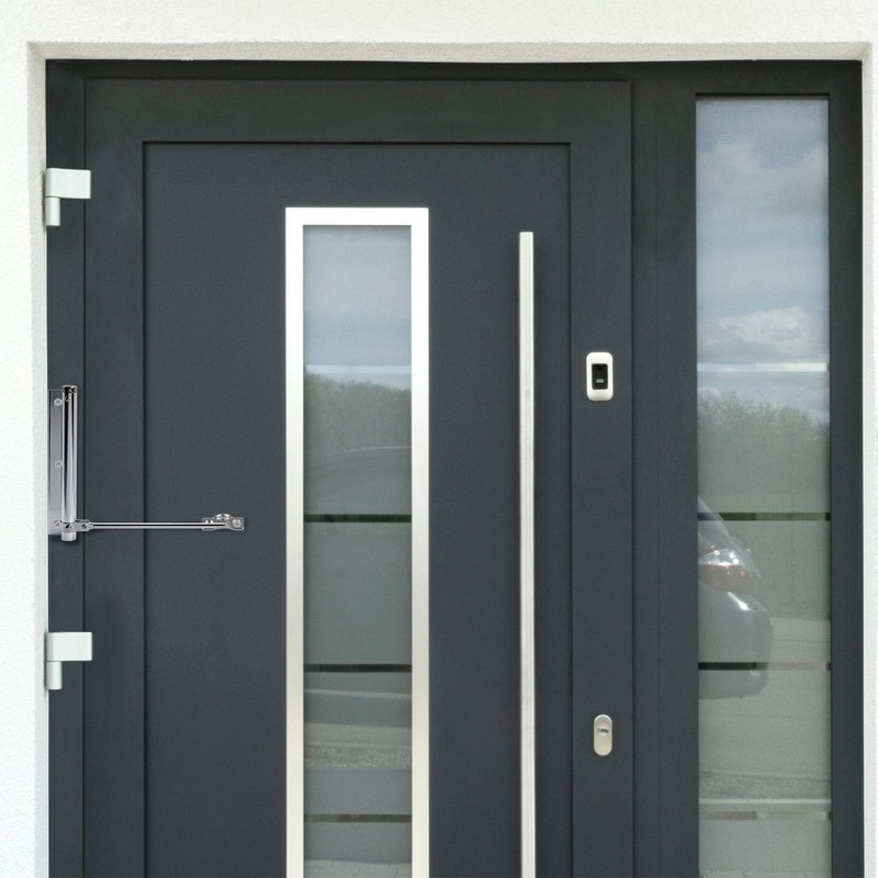 Bolt Door Lock, Automatic Spring, Universal, silver