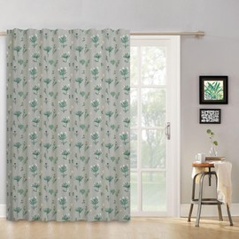 GGAIMWF Flower Curtains for Bedroom, Farmhouse, Modern Living Room, Kitchen, Dining Room, Patio - Leaf Green, 107x160cm, Rod Pocket, 1 Panel