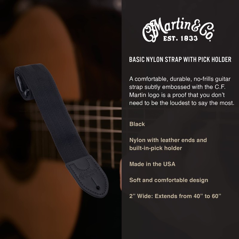 Martin Guitar Strap (18A0103),Black