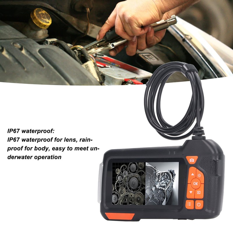 4.5in Industrial Endoscope Digital Display Waterproof Photo Record 1080P 8mm