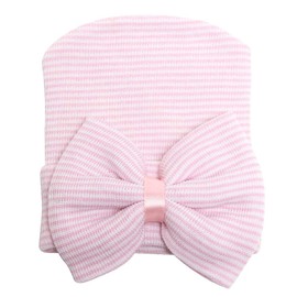 Sarfel Newborn Hats for Girls Hospital Hat Baby Girl Bows and Headbands Infant Beanie Nursery Caps Pink