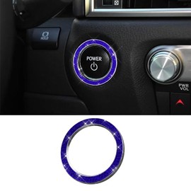 RGOAANC RGOAANC Crystal Rhinestone Engine Start Stop Decoration Ring, Push Button Cover, Key Ignition Knob Ring, Car Accessories Sparkling Sticker (Blue, 1PCS)