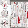 Hnmdmyi Christmas Shower Curtain, 180 x 200 cm, Red, Grey,