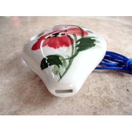 Utopia Ceramic Ocarina w. Garden Flower & Butterfly water color painting Soprano C - Easy to play Good for beginners