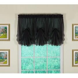 Today's Curtain Emelia Original Voile Fan Insert, Black, 30" W x 40" L