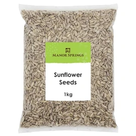 Sunflower Seeds 1kg by Manor Springs, Source of Fiber, Raw, Unsalted, Non-GMO