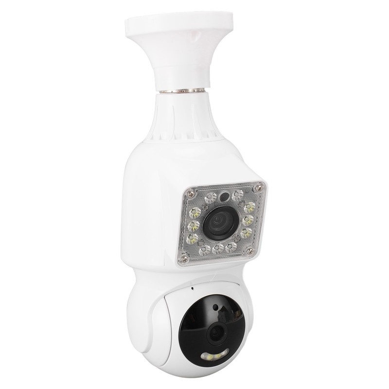 FHD 1080P Dual Lens Light Bulb Security Camera 360 Degree