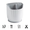 Rotating Utensil Holder Multiple Compartments Plastic Kitchen Counter Knife Chopstick