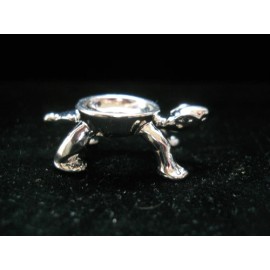 SMALL EGG OR SPHERE  TURTLE SHAPED SILVER METAL STAND