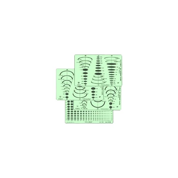 T-956 BIG INCREMENT ELLIPSE 4 TEMPLATE SET