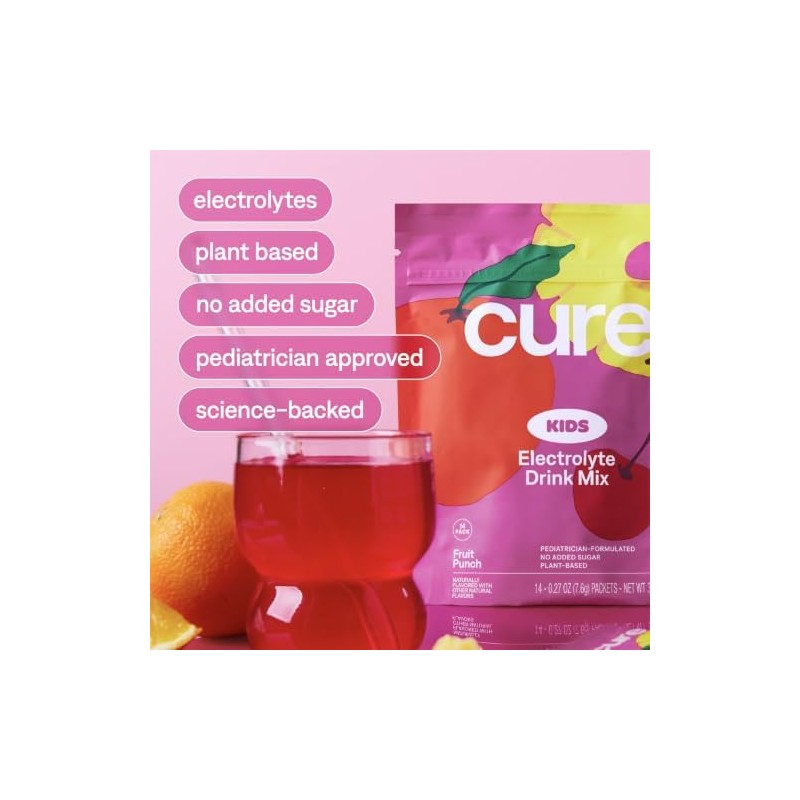 Cure Hydration- Mezcla de bebidas electrolíticas para niños Rehidratación formulada