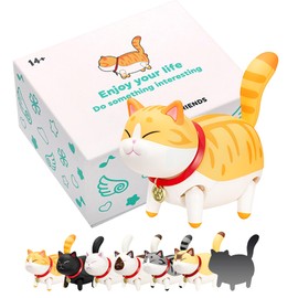 AAGWW Toy Blind Box Random Style Animal Figure Cat Figure Kitten Toy Intricate Cat Character Birthday Present Cute Decoration (Package Content: 1 x Walking Cat Series Blind Box)